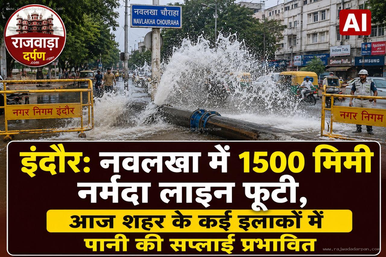 इंदौर: नवलखा में 1500 मिमी नर्मदा लाइन फूटी, आज शहर के कई इलाकों में पानी की सप्लाई प्रभावित

&nbsp;