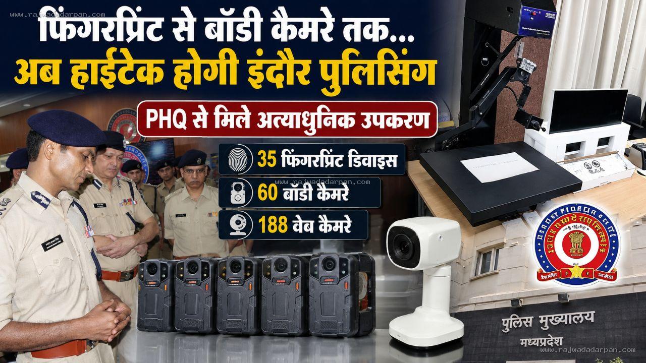 फिंगरप्रिंट से बॉडी कैमरे तक... अब हाईटेक होगी इंदौर पुलिसिंग: PHQ से मिले 35 फिंगरप्रिंट डिवाइस, 60 बॉडी कैमरे और 188 वेब कैमरे