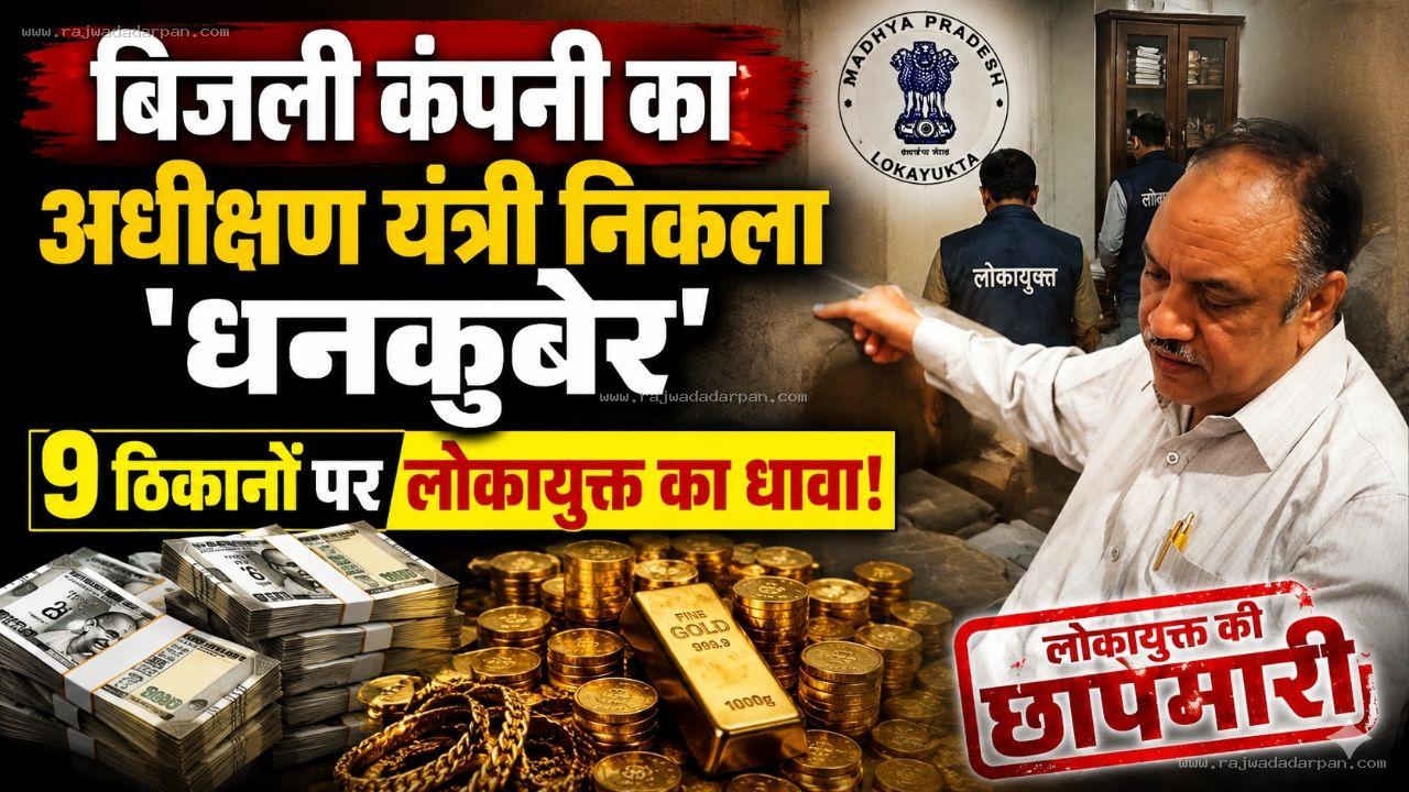 बिजली कंपनी का अधीक्षण यंत्री निकला 'धनकुबेर', 9 ठिकानों पर लोकायुक्त का धावा!