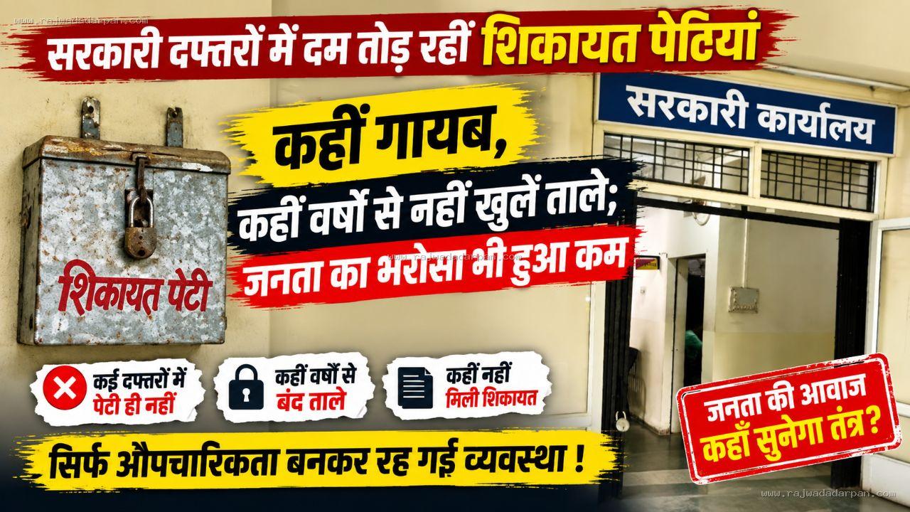 सरकारी दफ्तरों में दम तोड़ रहीं शिकायत पेटियां: कहीं गायब, कहीं वर्षों से नहीं खुले ताले; जनता का भरोसा भी हुआ कम &nbsp;