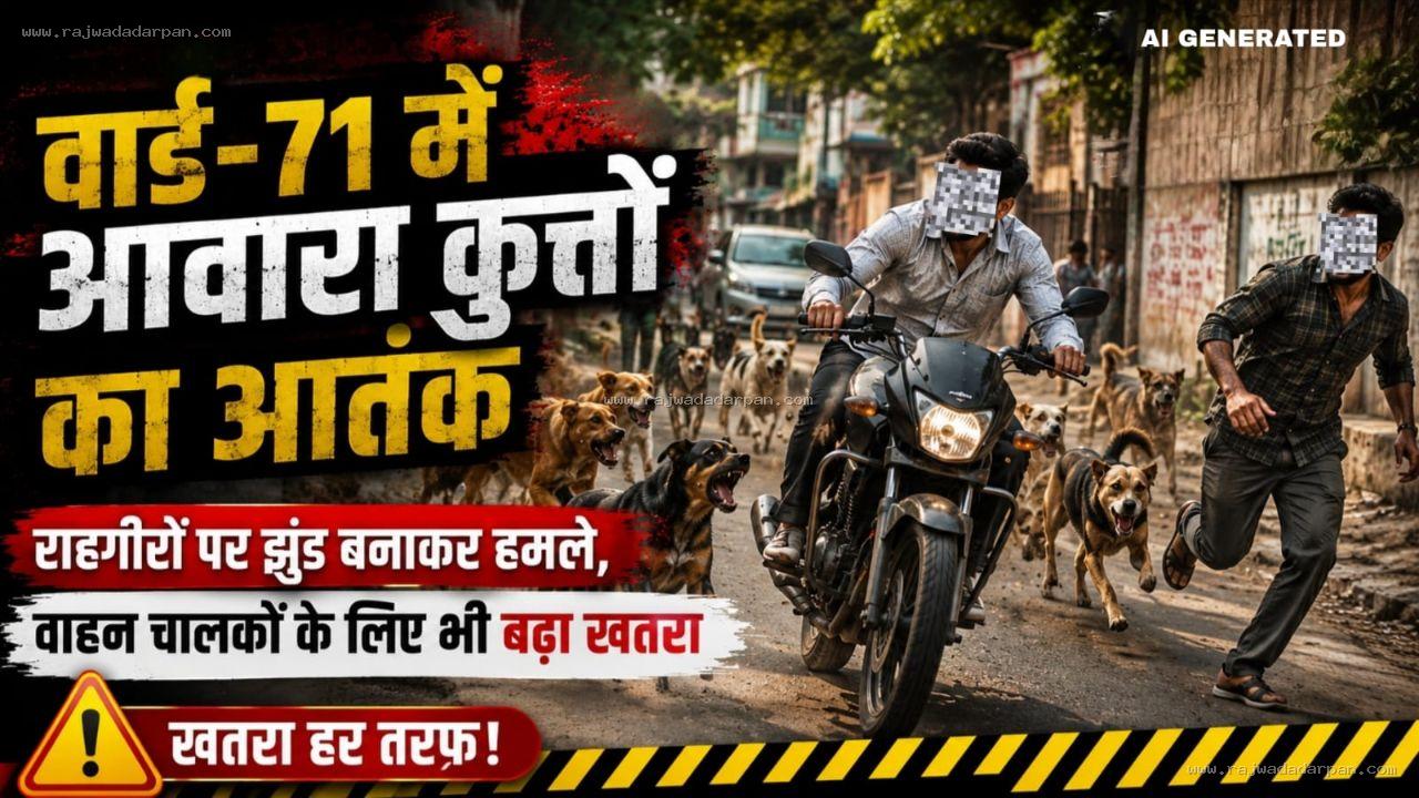 वार्ड-71 में आवारा कुत्तों का आतंक: राहगीरों पर झुंड बनाकर हमले, वाहन चालकों के लिए भी बढ़ा खतरा
&nbsp;