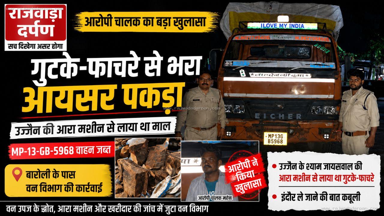 अवैध गुटके-फाचरे से भरा आयसर पकड़ा, चालक के बयान से जांच का दायरा बढ़ा

&nbsp;