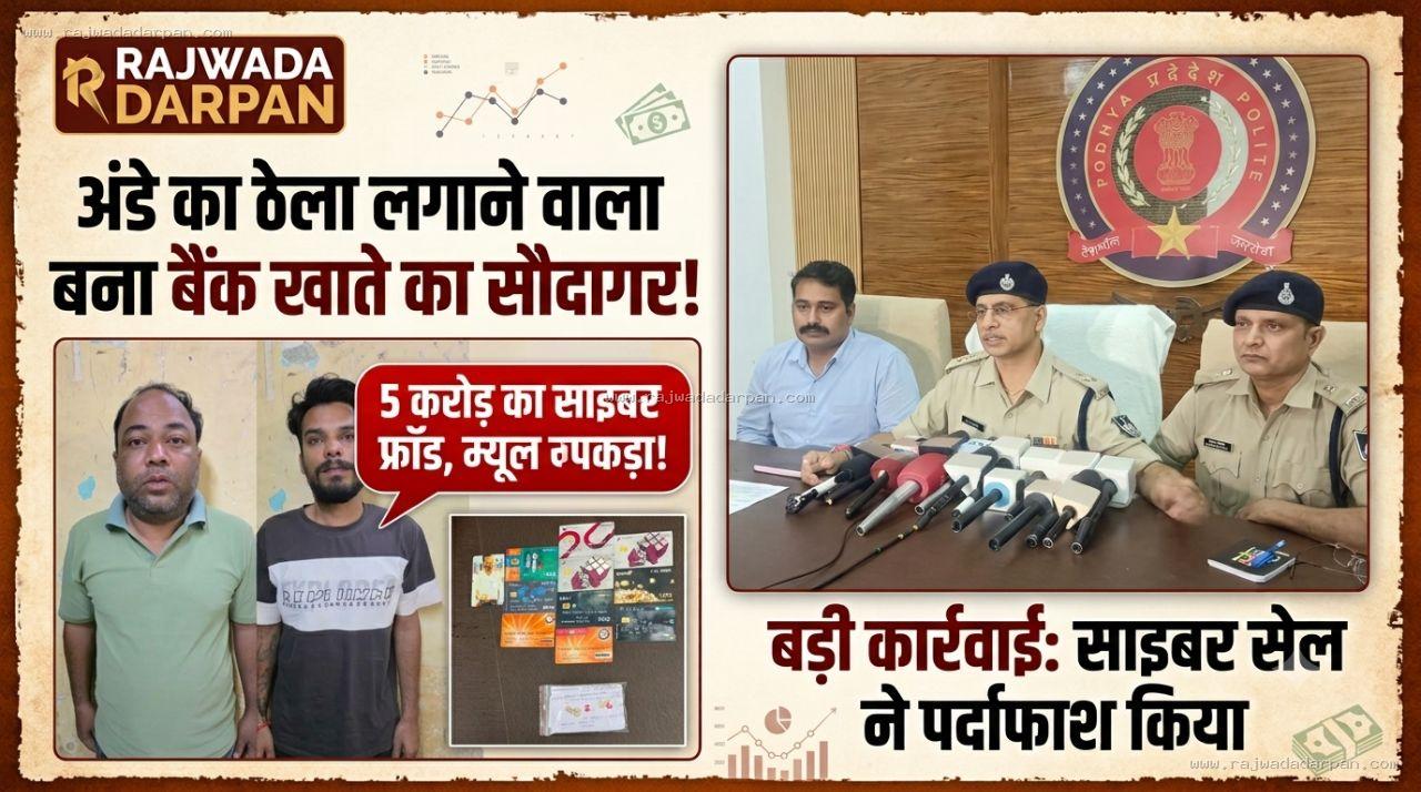 5 करोड़ के साइबर फ्रॉड का म्यूल खाता पकड़ा! अंडे का ठेला लगाने वाला बना बैंक खाते का सौदागर