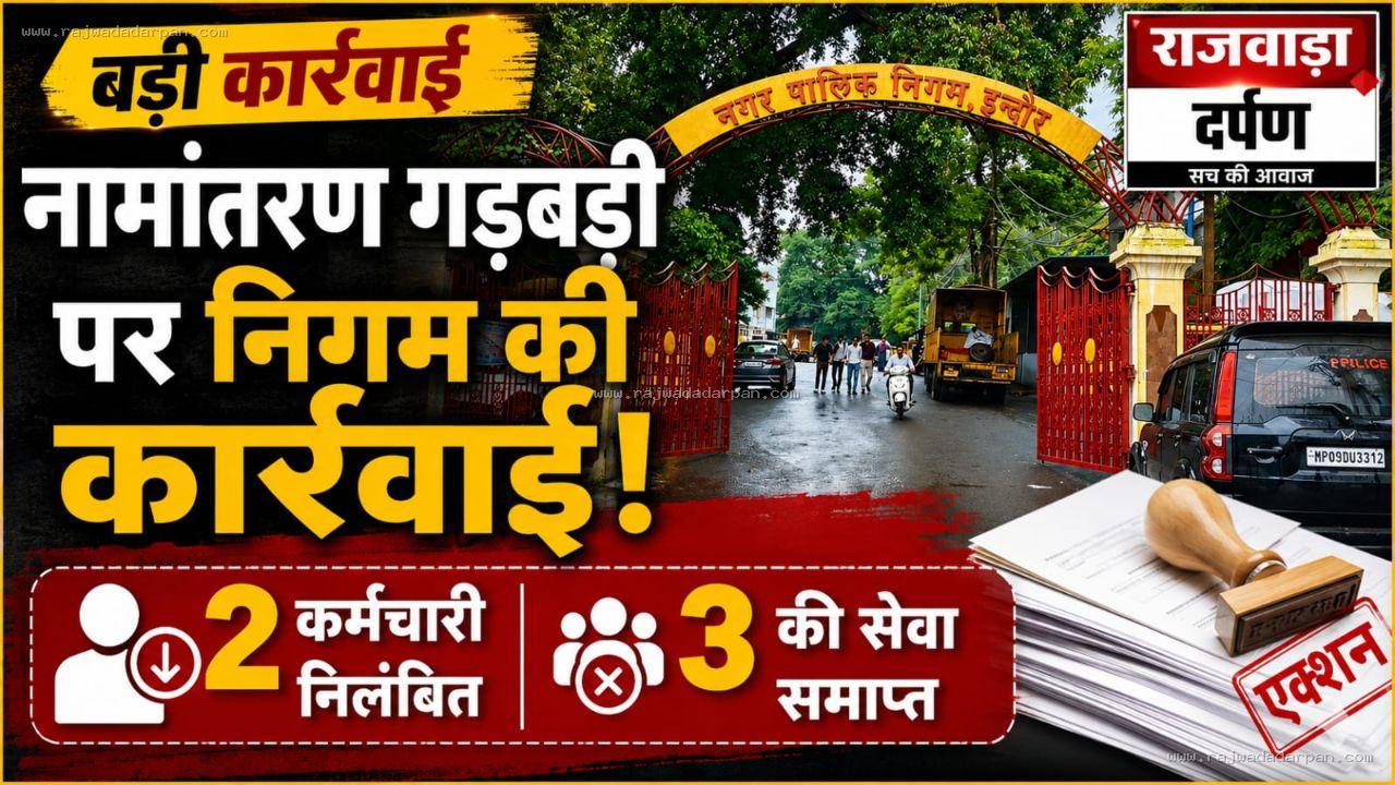 नामांतरण गड़बड़ी पर निगम की कार्रवाई: 2 कर्मचारी निलंबित, 3 की सेवा समाप्त

&nbsp;