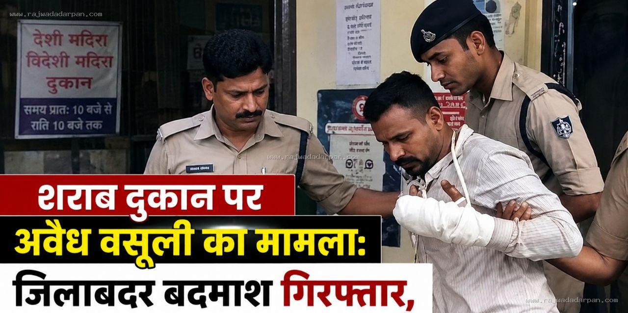 शराब दुकान पर अवैध वसूली का मामला: जिलाबदर बदमाश गिरफ्तार, पुलिसकर्मी की भूमिका भी जांच के घेरे में

&nbsp;