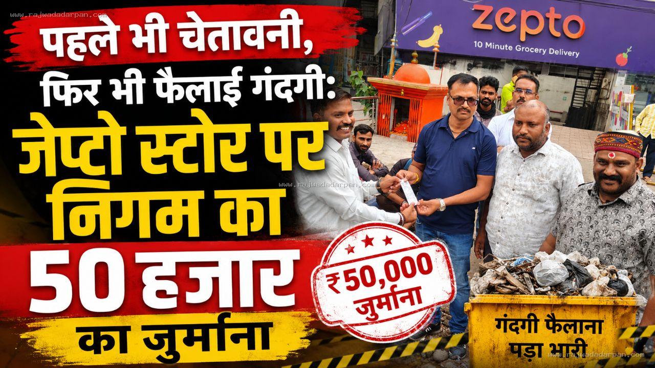पहले भी चेतावनी, फिर भी फैलाई गंदगी: जेप्टो स्टोर पर निगम का 50 हजार का जुर्माना

&nbsp;