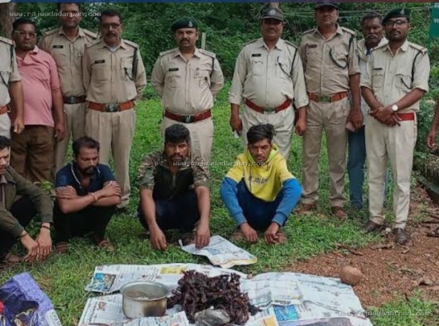 सांभर का मांस पकाते 4 आरोपी गिरफ्तार, वन अमले ने मौके से मांस-बर्तन जब्त किए

&nbsp;