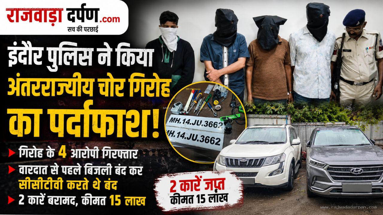 सीसीटीवी बंद कर कार चोरी का खेल, अंतरराज्यीय गिरोह के 4 आरोपी गिरफ्तार

&nbsp;