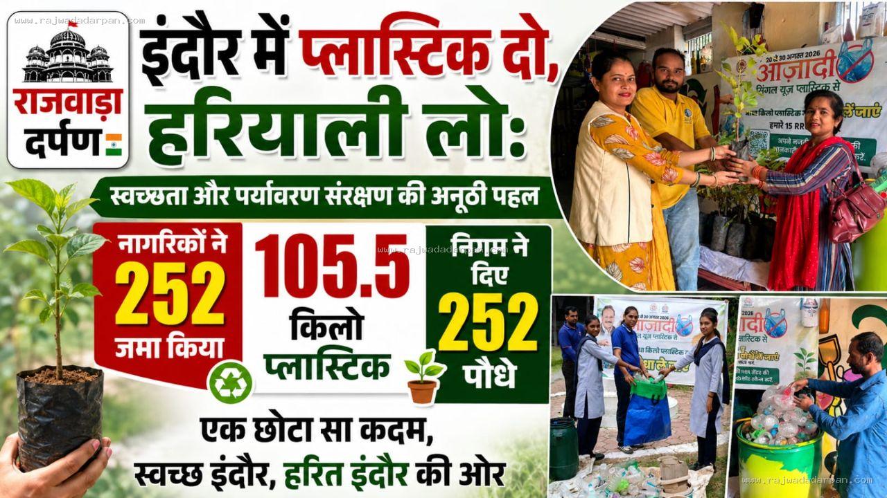 इंदौर में प्लास्टिक दो, हरियाली लो: 252 नागरिकों ने जमा किया 105.5 किलो प्लास्टिक, निगम ने दिए 252 पौधे