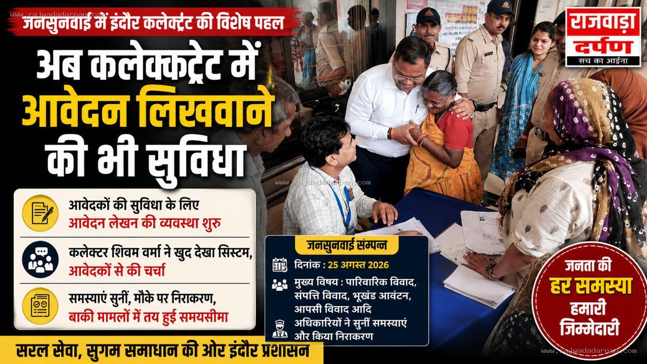 अब कलेक्ट्रेट में आवेदन लिखवाने की भी सुविधा, जनसुनवाई में कलेक्टर ने खुद देखी व्यवस्था

&nbsp;